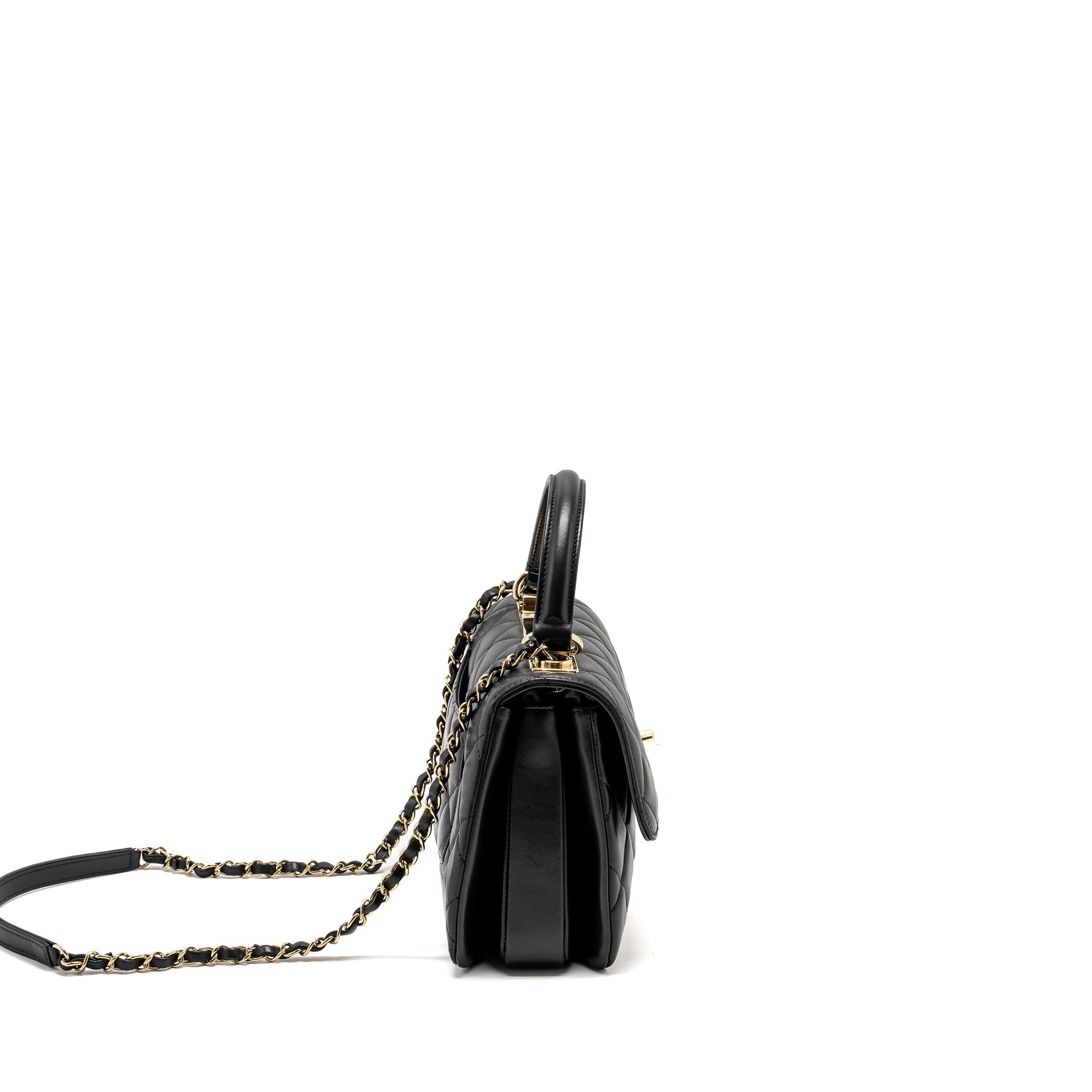Chanel Top Handle Trendy CC Flap Bag Lambskin Black L