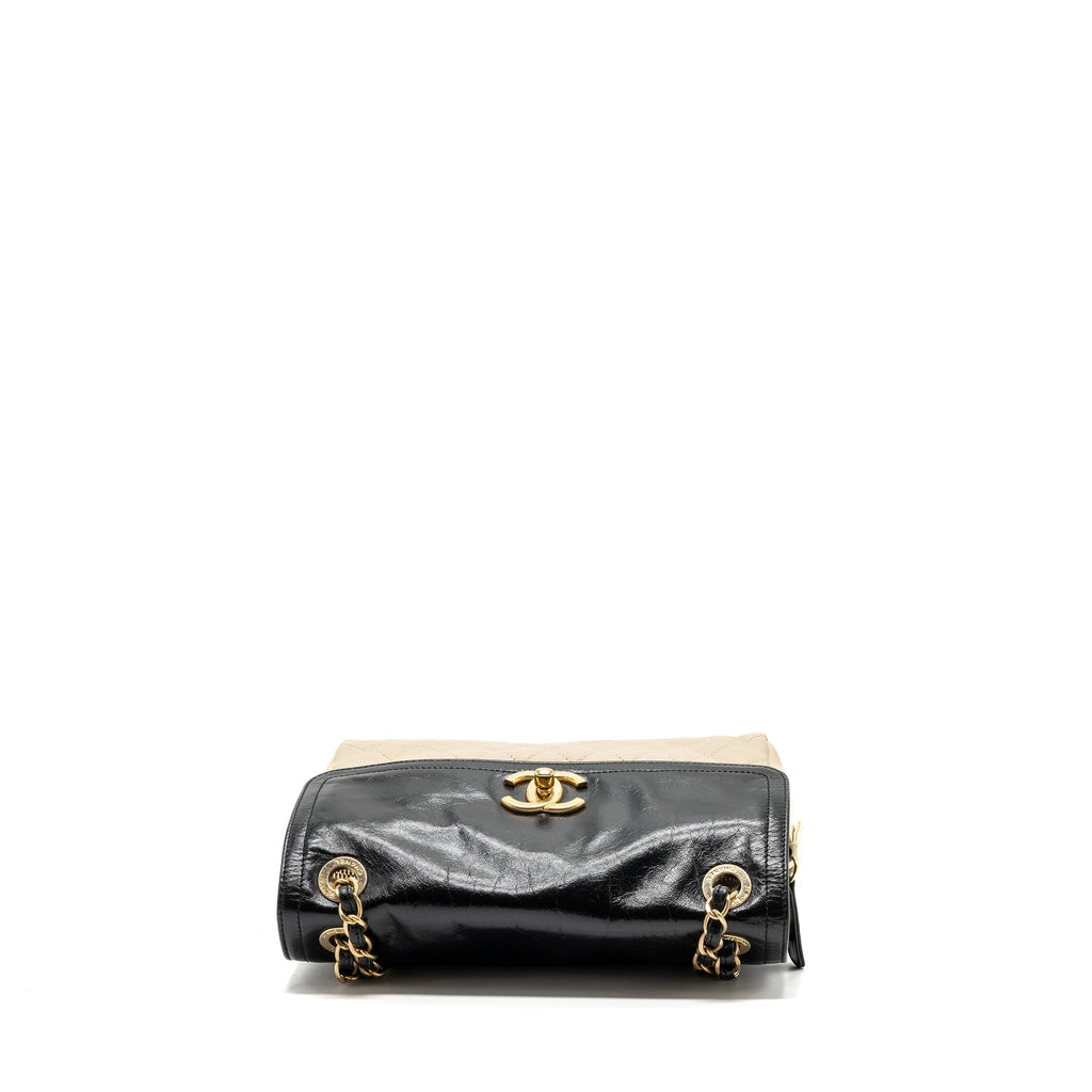 Chanel Medium In The Mix Flap Bag Leather Black/Beige/Cream