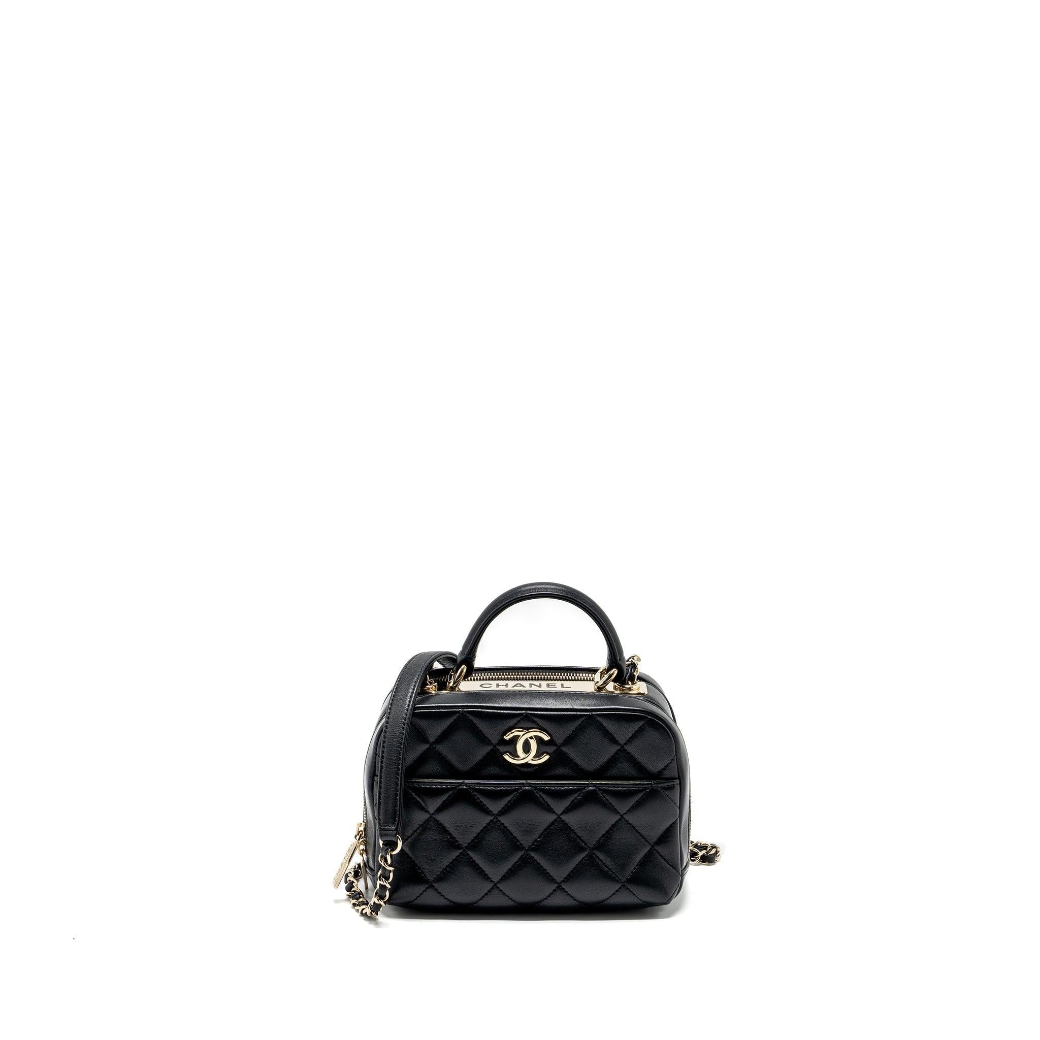 Chanel trendy cc top handle vanity bag lambskin black