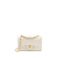 Chanel Vintage Small Classic Double Flap Bag Lambskin White