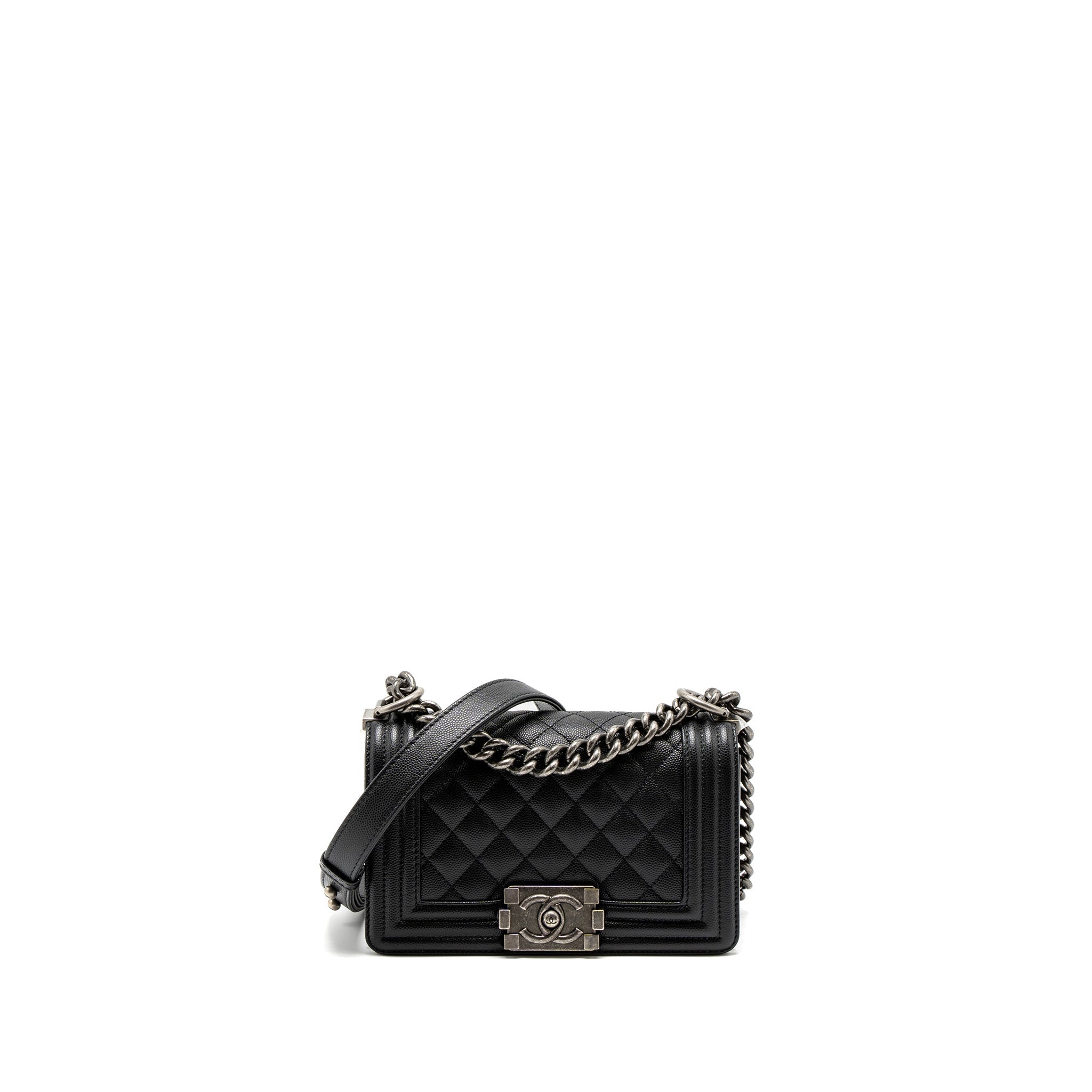 Chanel Small Boy Bag Caviar Black  (Microchip)