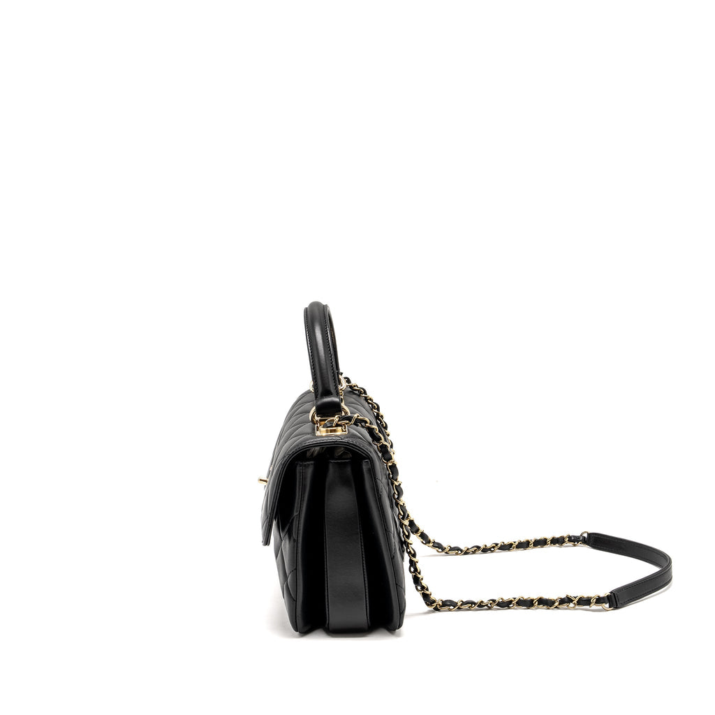 Chanel Top Handle Trendy CC Flap Bag Lambskin Black L