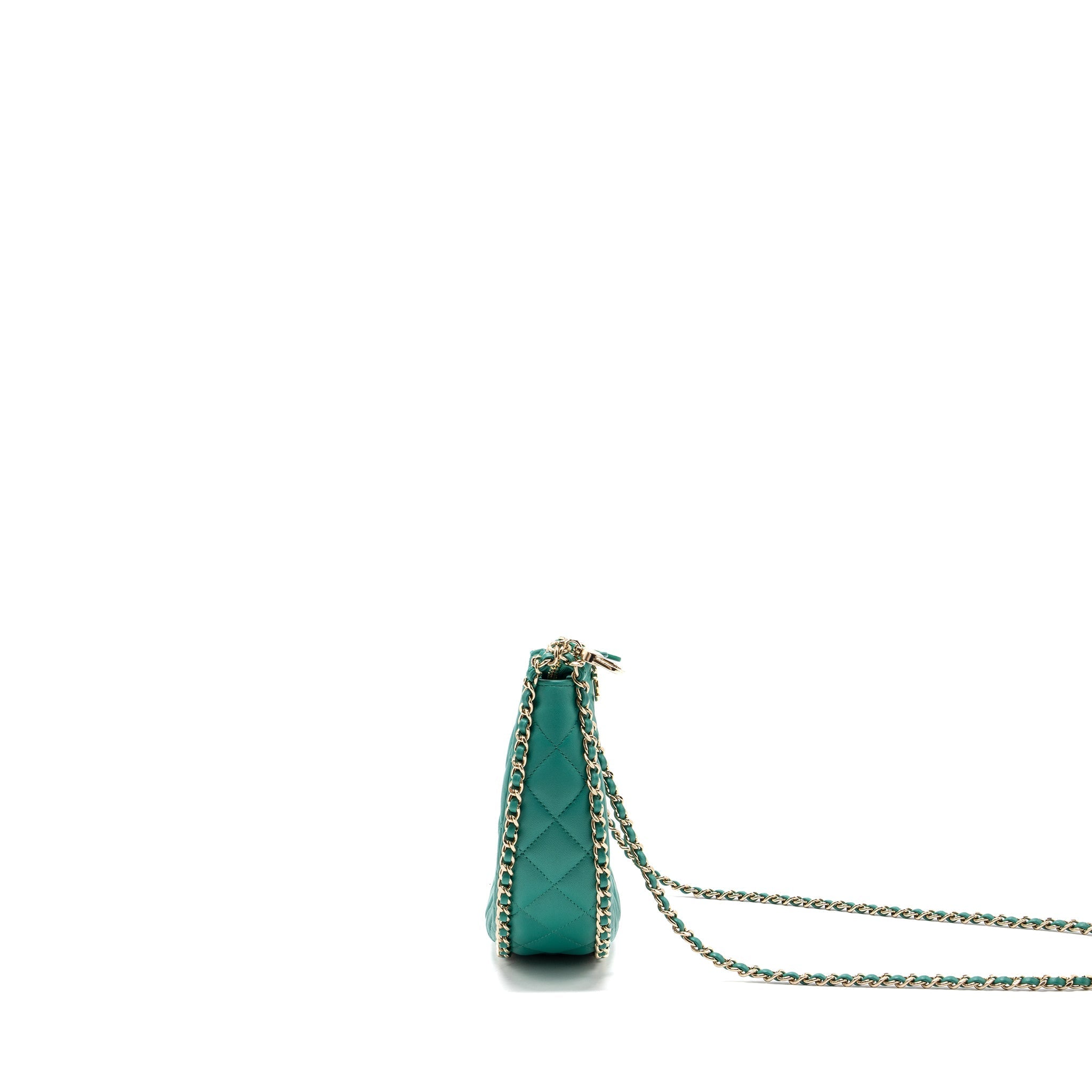 Chanel Small Moon Hobo Lambskin Green L (microchip)