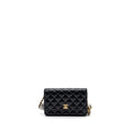 Chanel 23k Pearl Crush Wallet On Chain Lambskin Black  (Microchip)
