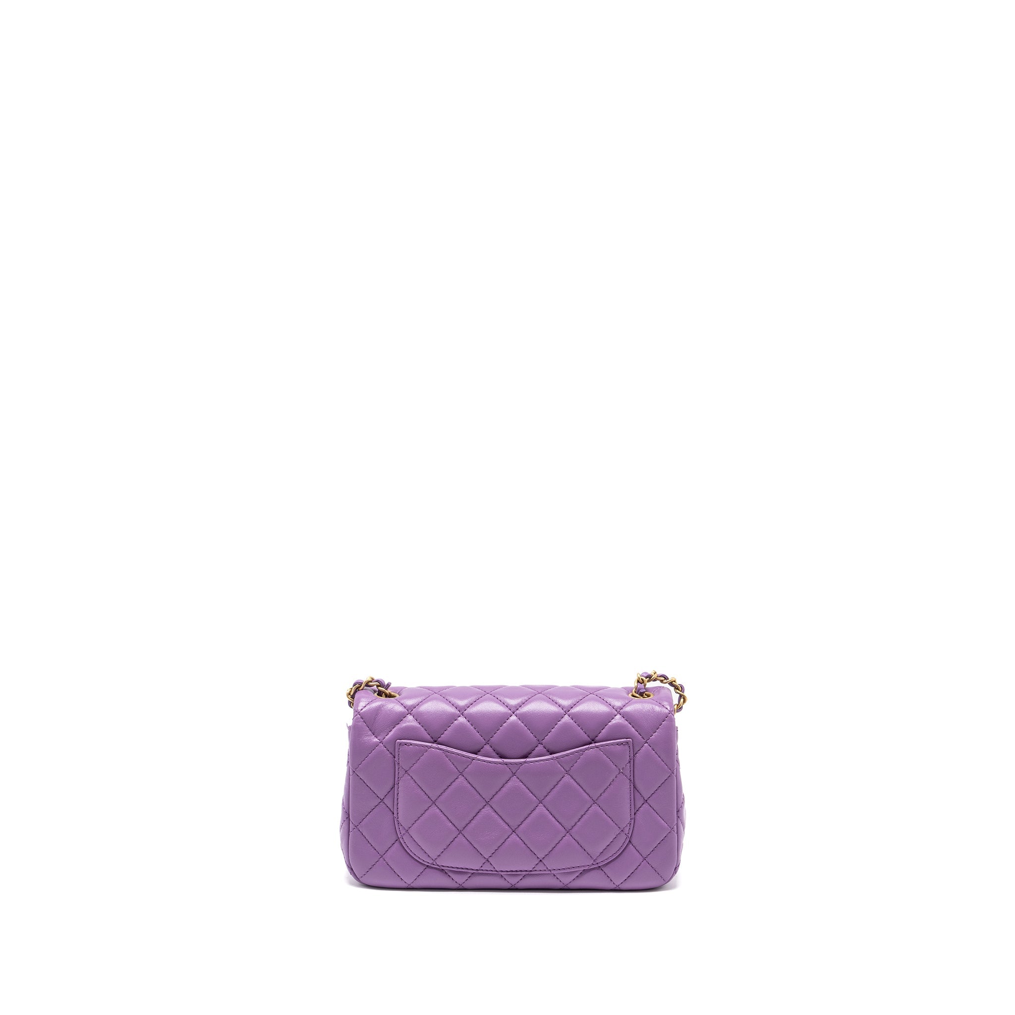Chanel 22s Pearl Crush Mini Rectangular Flap Bag Lambskin Purple  (microchip)