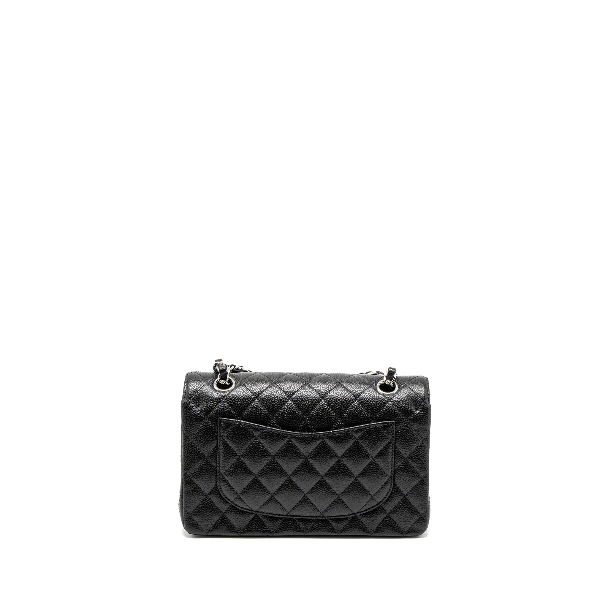 Chanel Small Classic Double Flap Bag Caviar Black  (Microchip)