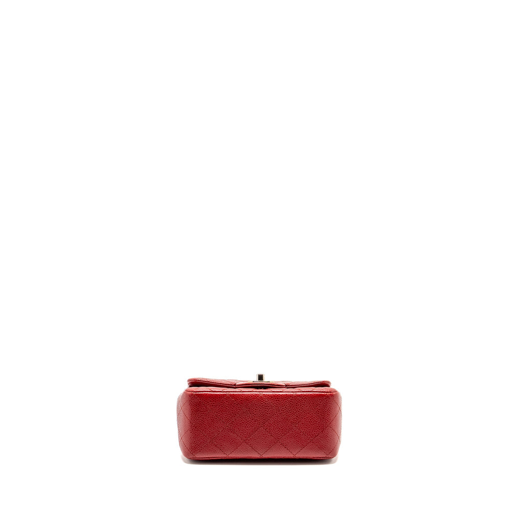 Chanel Mini Square Flap bag Caviar Red