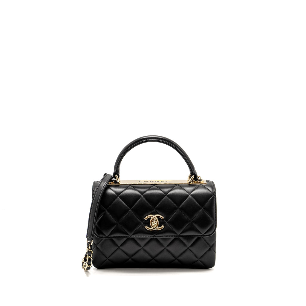 Chanel Top Handle Trendy CC Flap Bag Lambskin Black L
