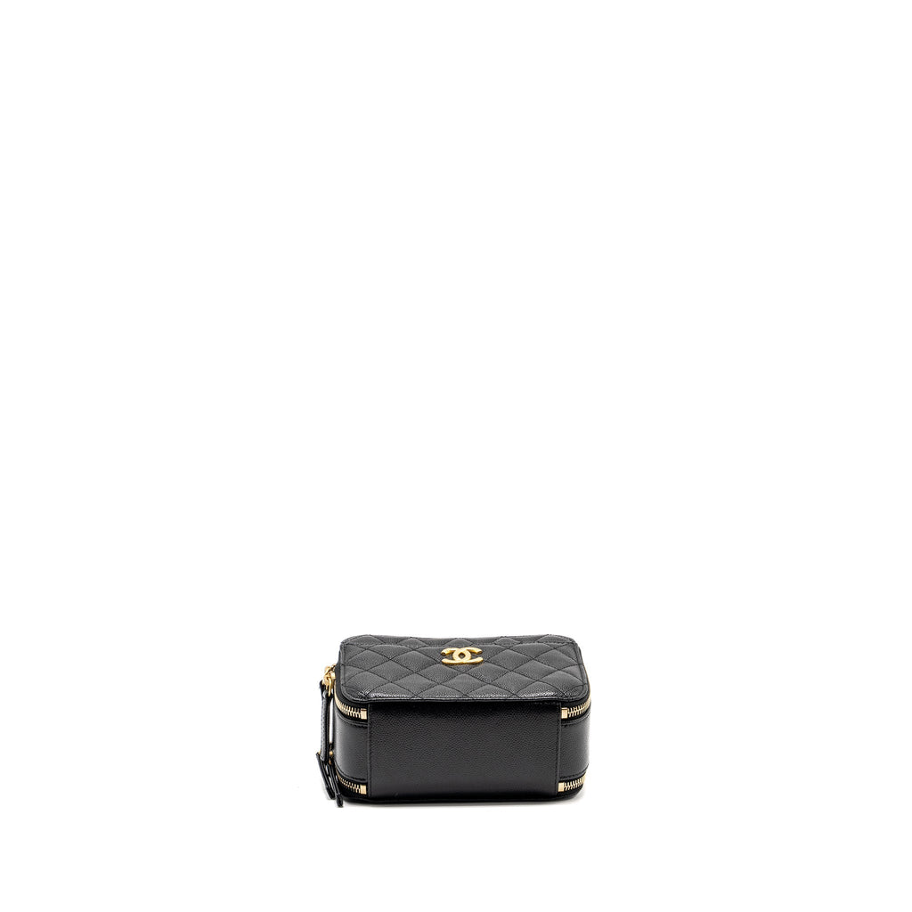 CHANEL 22s Letter Top Handle Small Vanity Case Caviar Black Brushed  (Microchip)