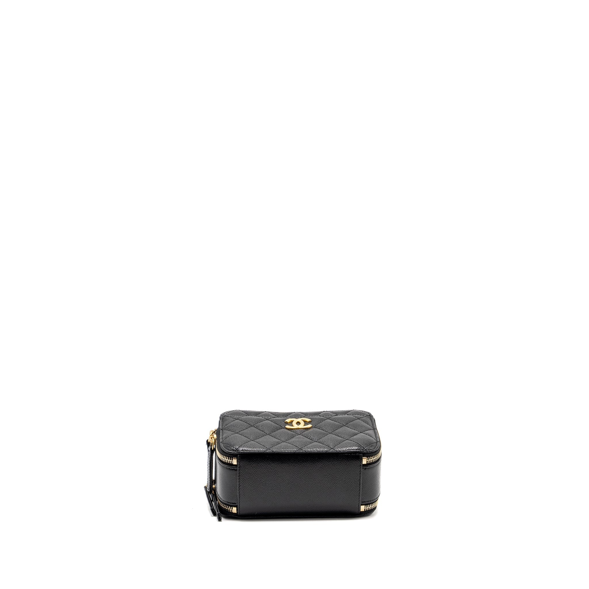 CHANEL 22s Letter Top Handle Small Vanity Case Caviar Black Brushed  (Microchip)
