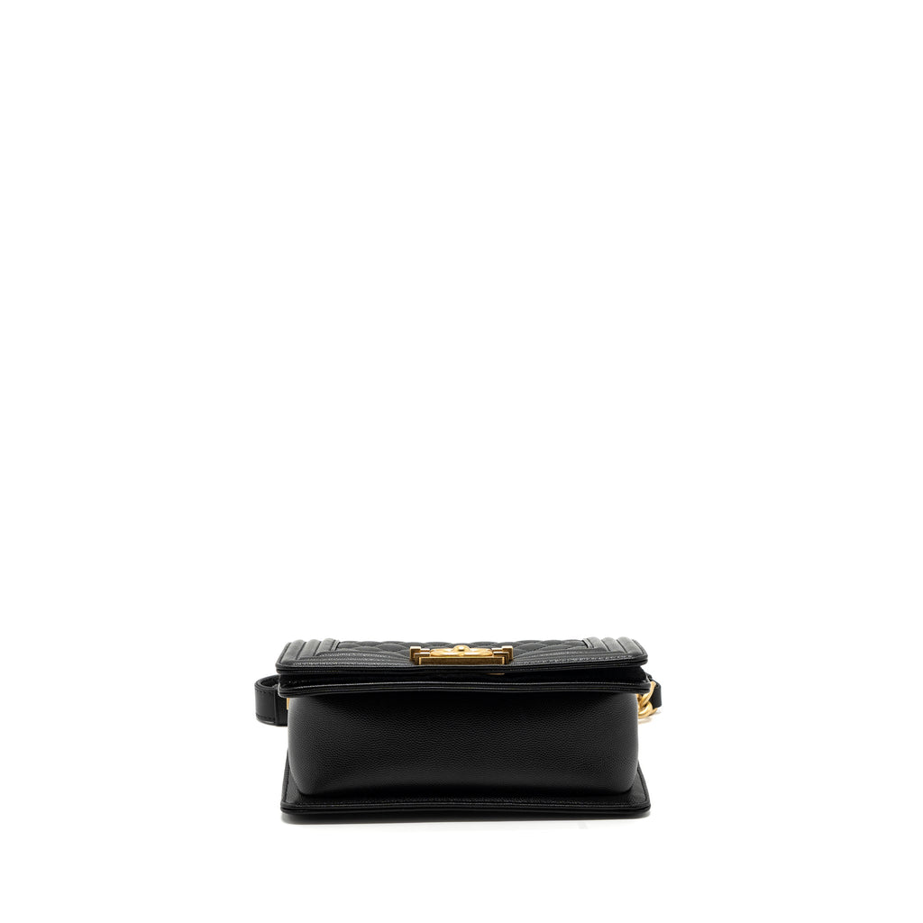 CHANEL SMALL BOY Bag Caviar BLACK  (Microchip)