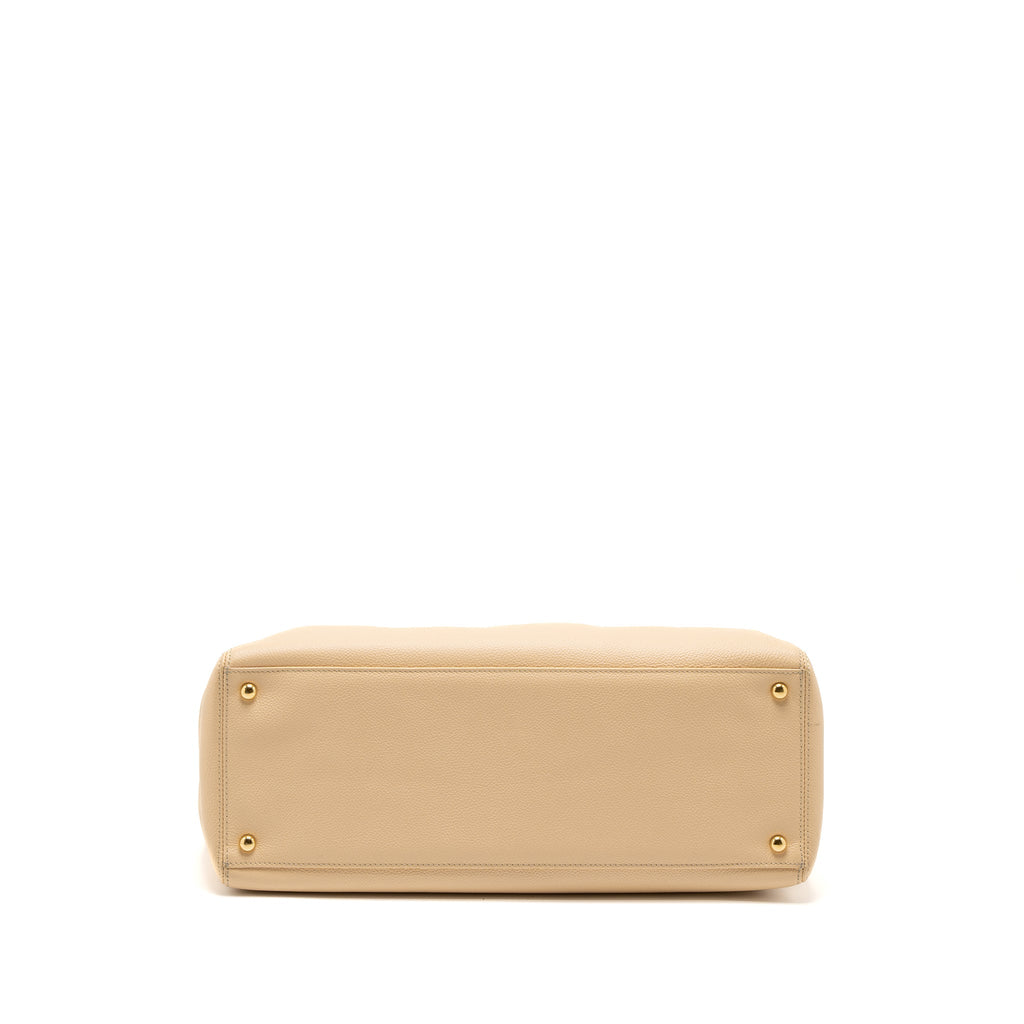 Chanel Cerf Tote Bag Grained Calfskin Beige