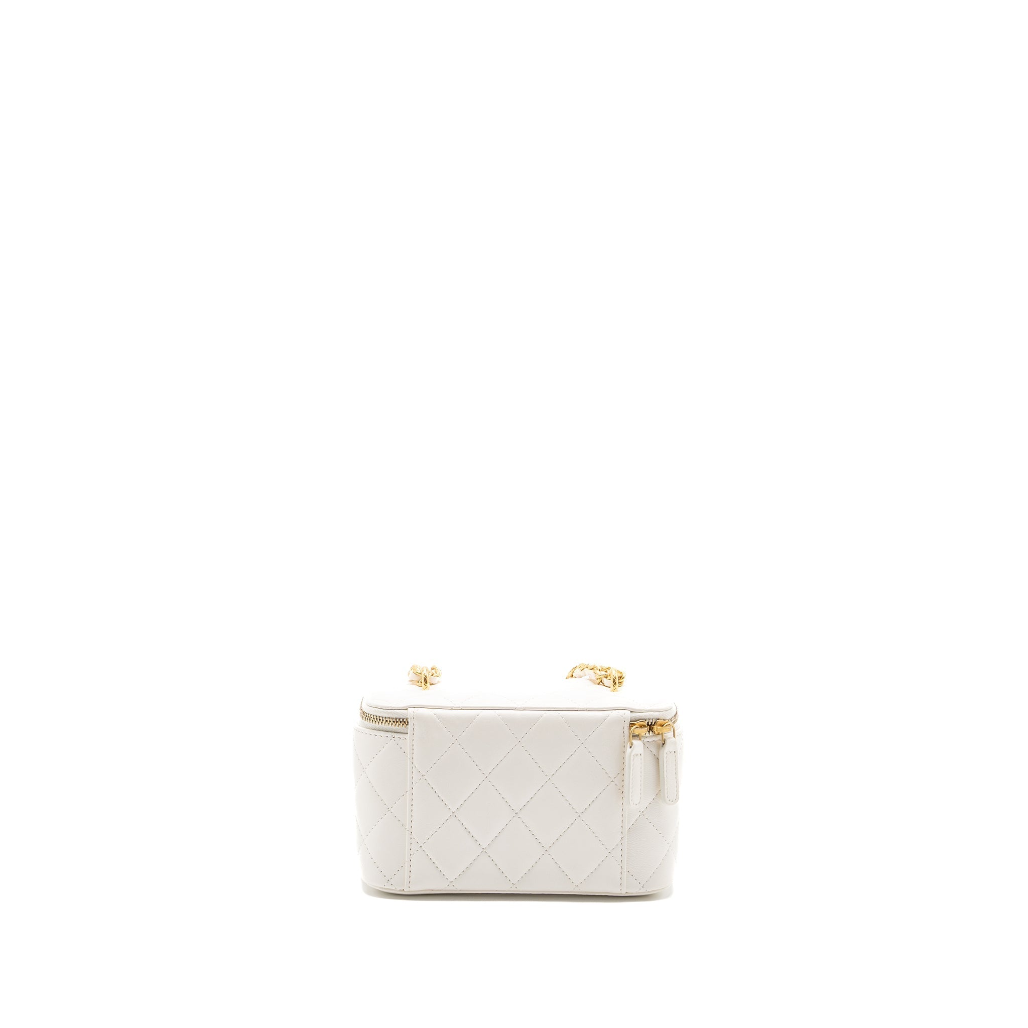 Chanel long vanity with lambskin white  (Microchip)