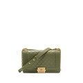 Chanel Medium boy bag lambskin green