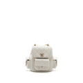 Chanel 23k Triple Pocket Mini Backpack Caviar White L(Microchip)