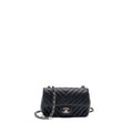 Chanel Mini Rectangular Flap Bag Chevron Caviar Black