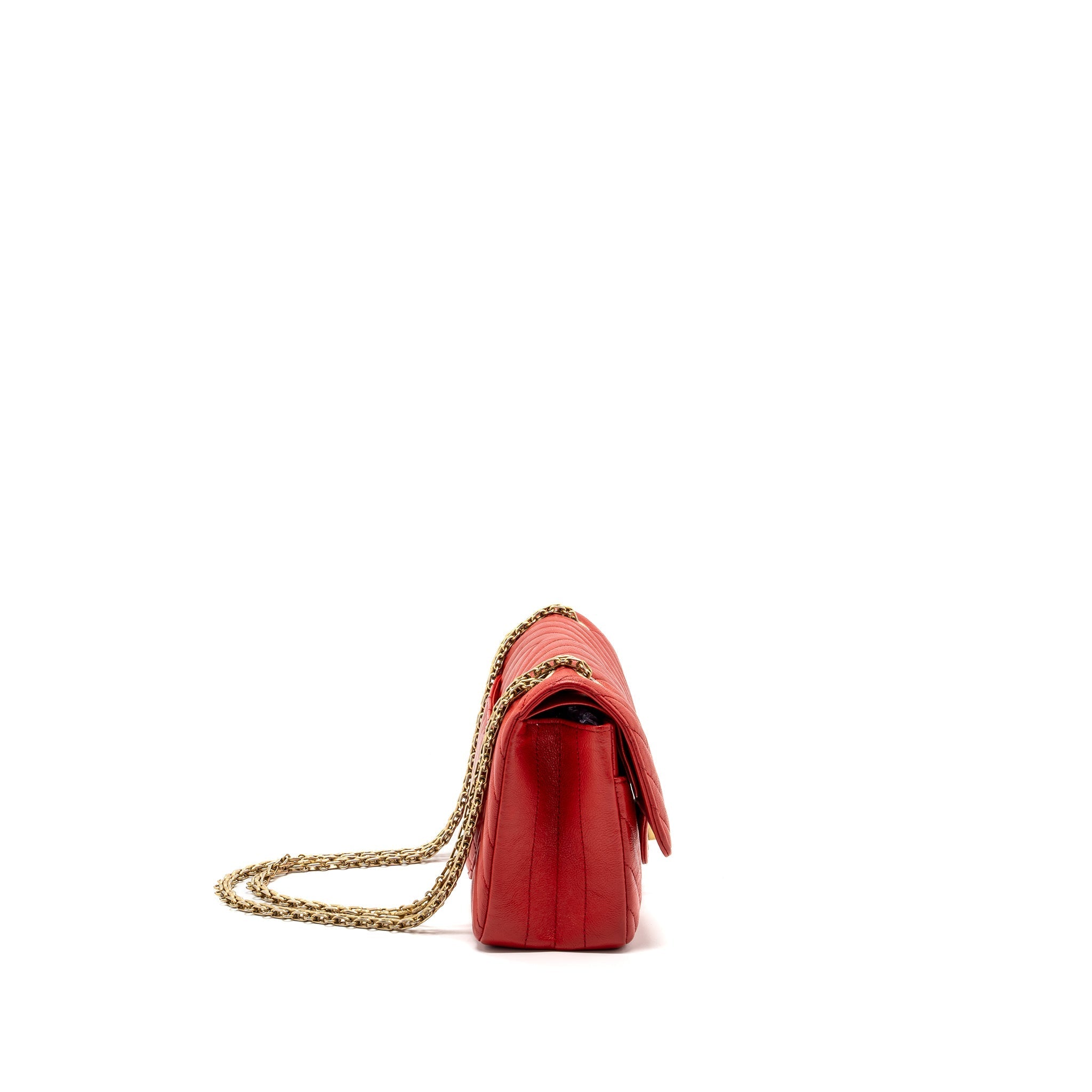 Chanel Small 2.55 Reissue Flap Bag Chevron Calfskin Red
