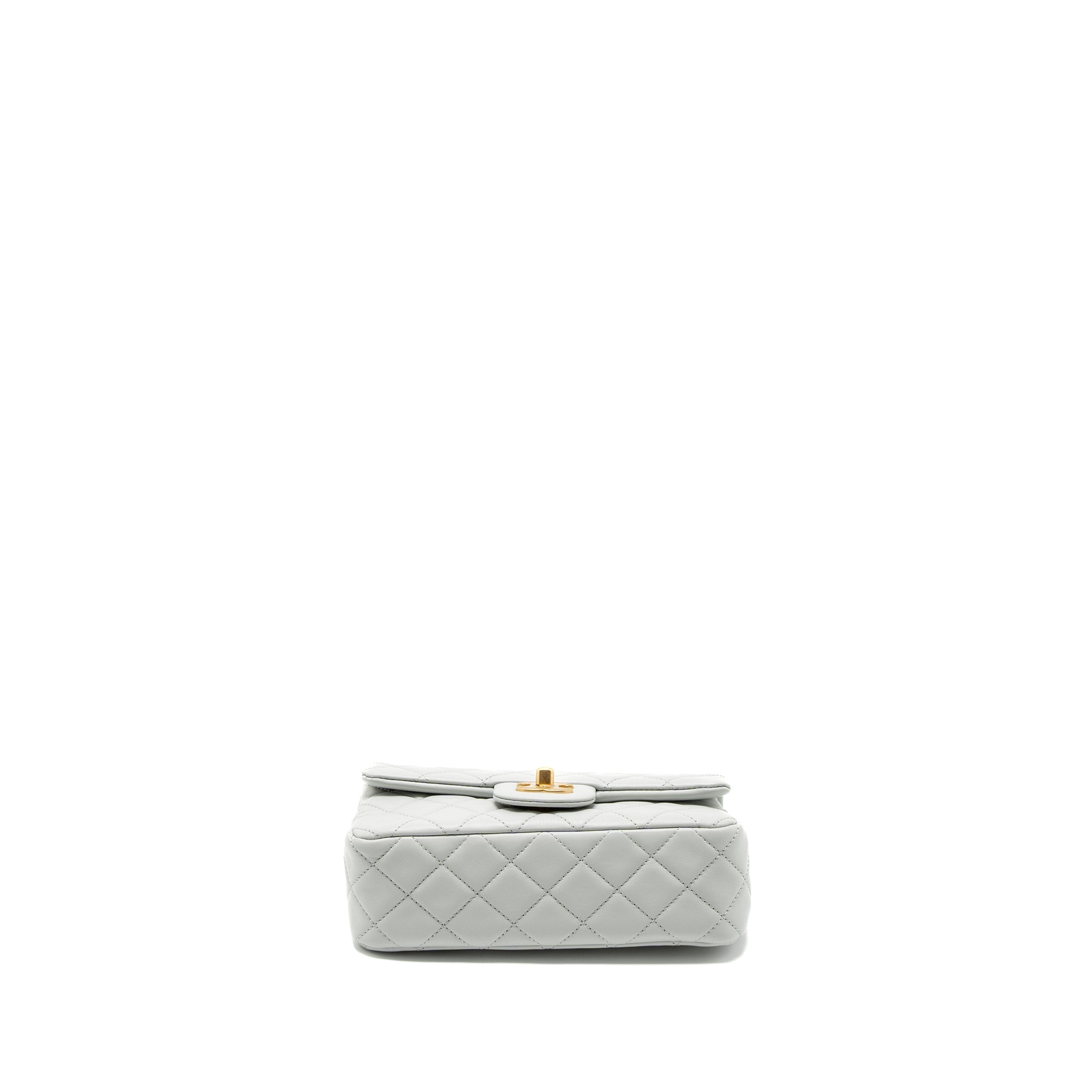 Chanel Pearl Crush Mini Rectangular Lambskin Light Grey Brushed  (Microchip)