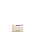 Chanel Small Boy Bag caviar white L