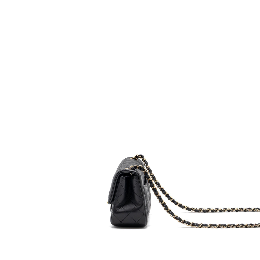 chanel mini square flap bag lambskin black
