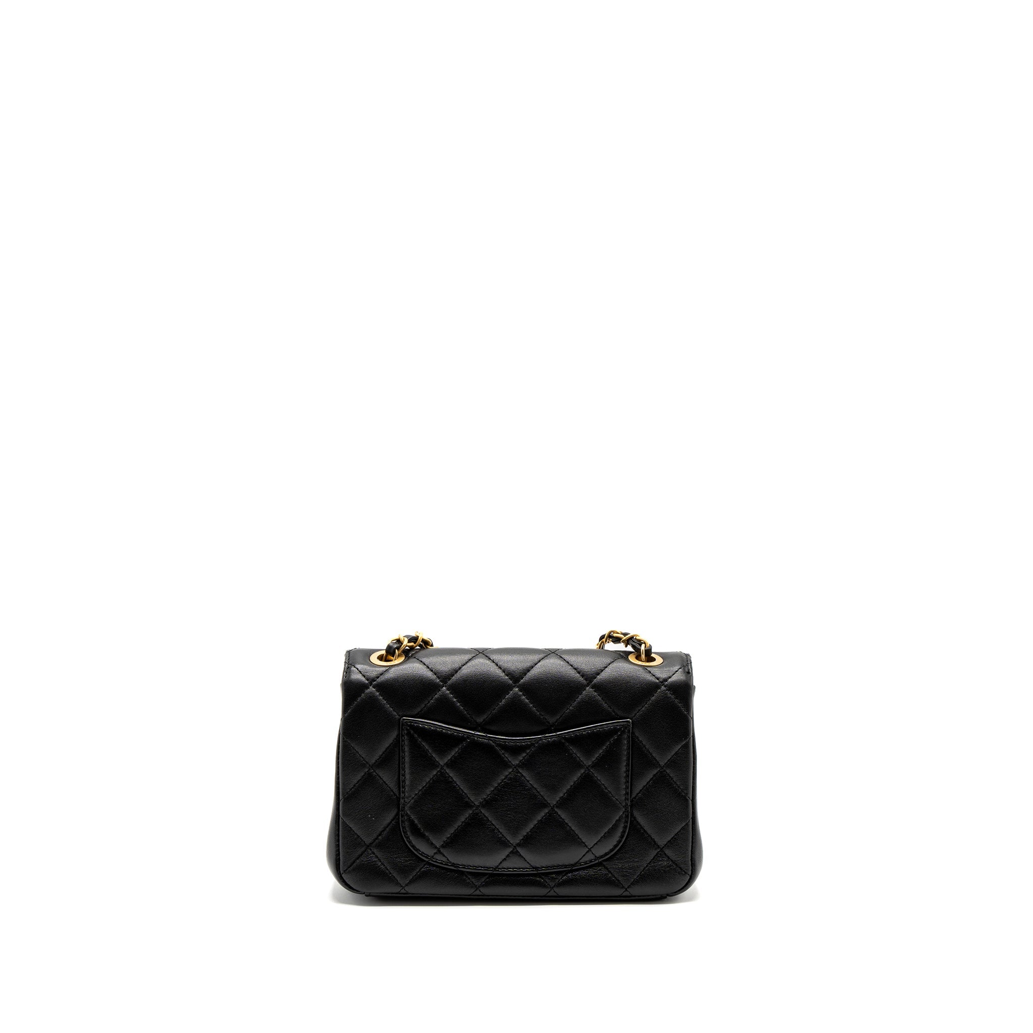 Chanel limited edition quilted flap bag lambskin black  (microchip)