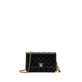 Chanel Pearl Crush Wallet On Chain Lambskin Black  (microchip)