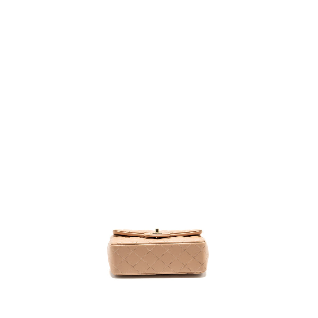 Chanel Mini Rectangular Flap Bag Lambskin Light Beige L (microchip)