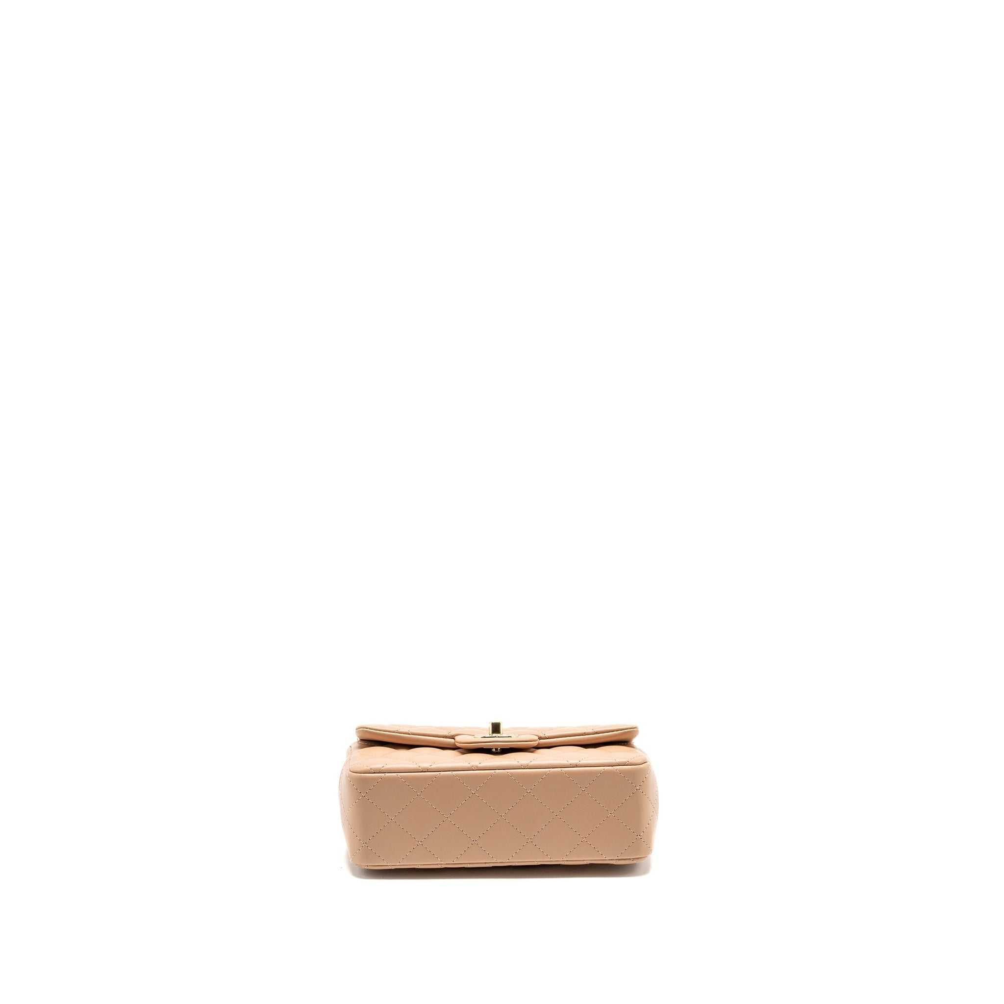 Chanel Mini Rectangular Flap Bag Lambskin Light Beige L (microchip)