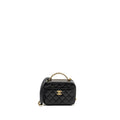 CHANEL 22s Letter Top Handle Small Vanity Case Caviar Black Brushed  (Microchip)
