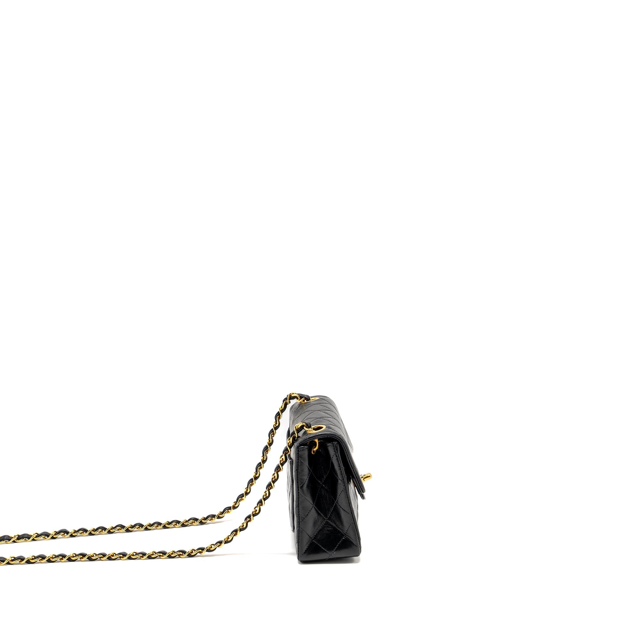 Chanel Vintage Mini Square Flap Bag Lambskin Black