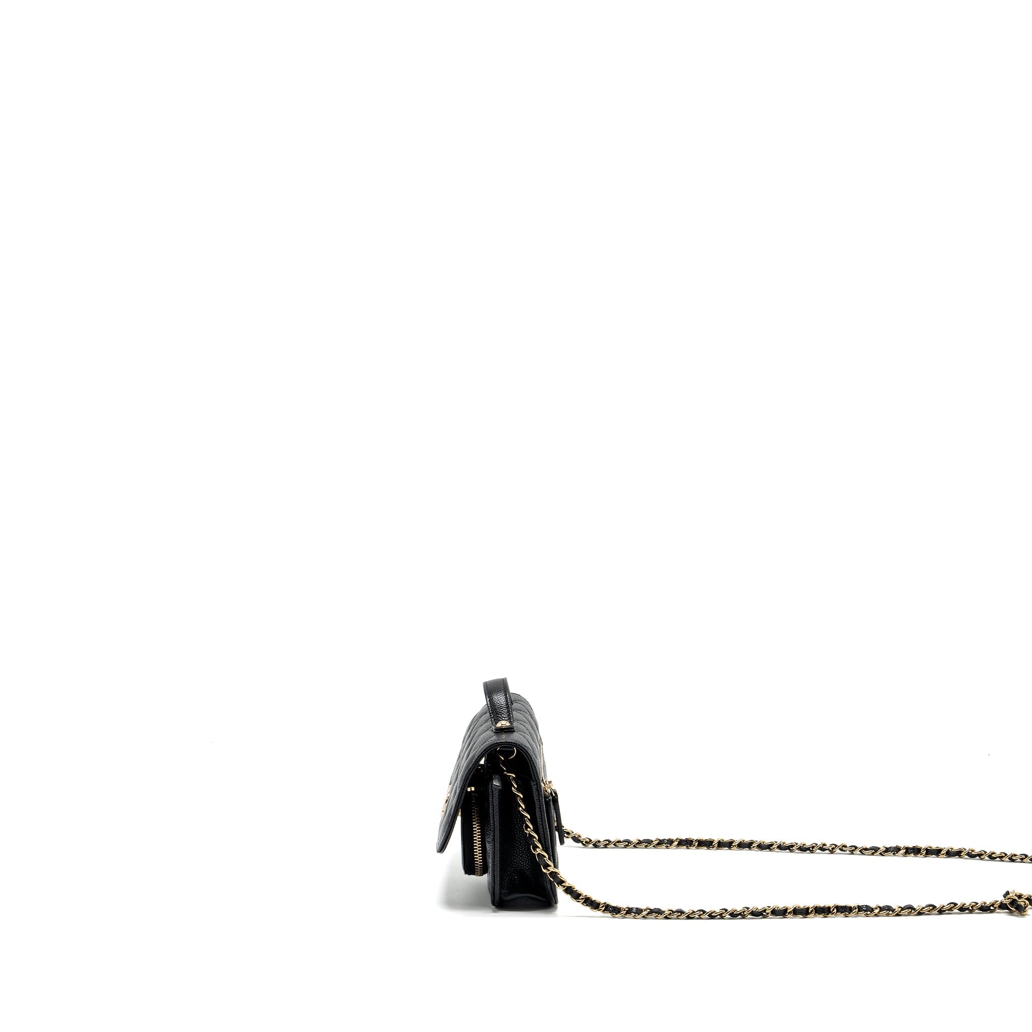 Chanel mini business affinity flap bag with chain caviar black L (microchip)