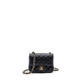 chanel mini square flap bag lambskin black