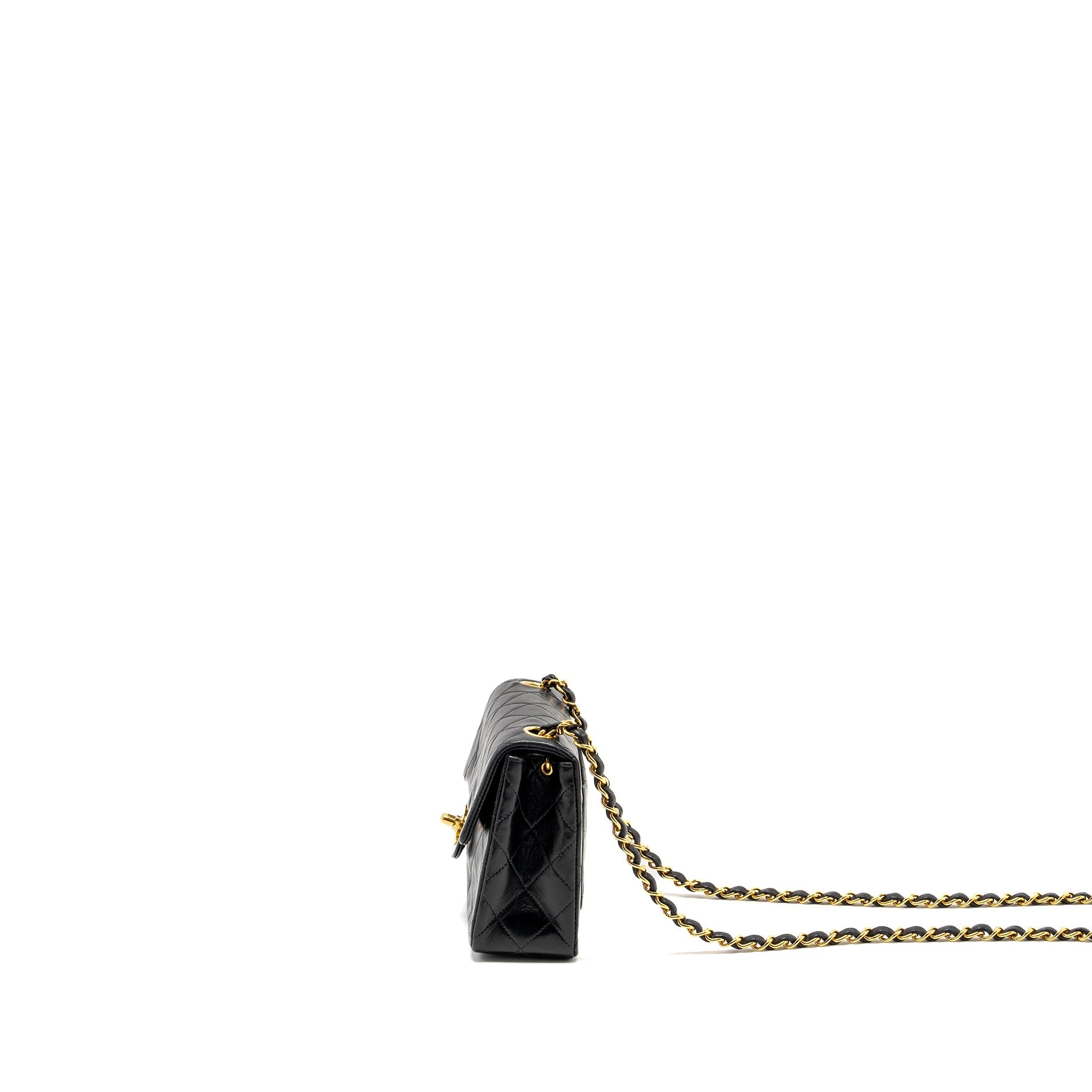 Chanel Vintage Mini Square Flap Bag Lambskin Black
