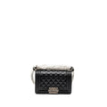 Chanel Small Boy Bag Caviar BLACK Ruthenium  (Microchip)