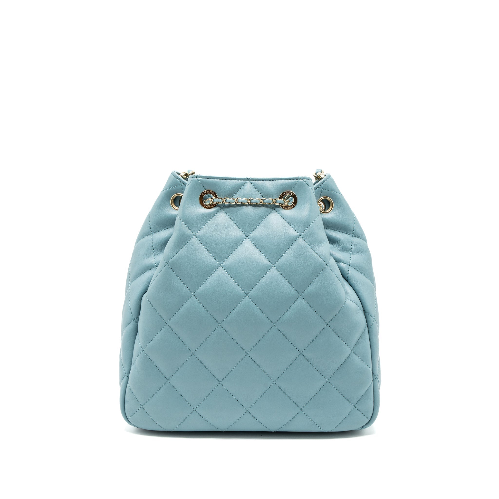 Chanel Bucket Bag Calfskin Light Blue L