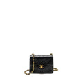 Chanel Vintage Mini Square Flap Bag Lambskin Black