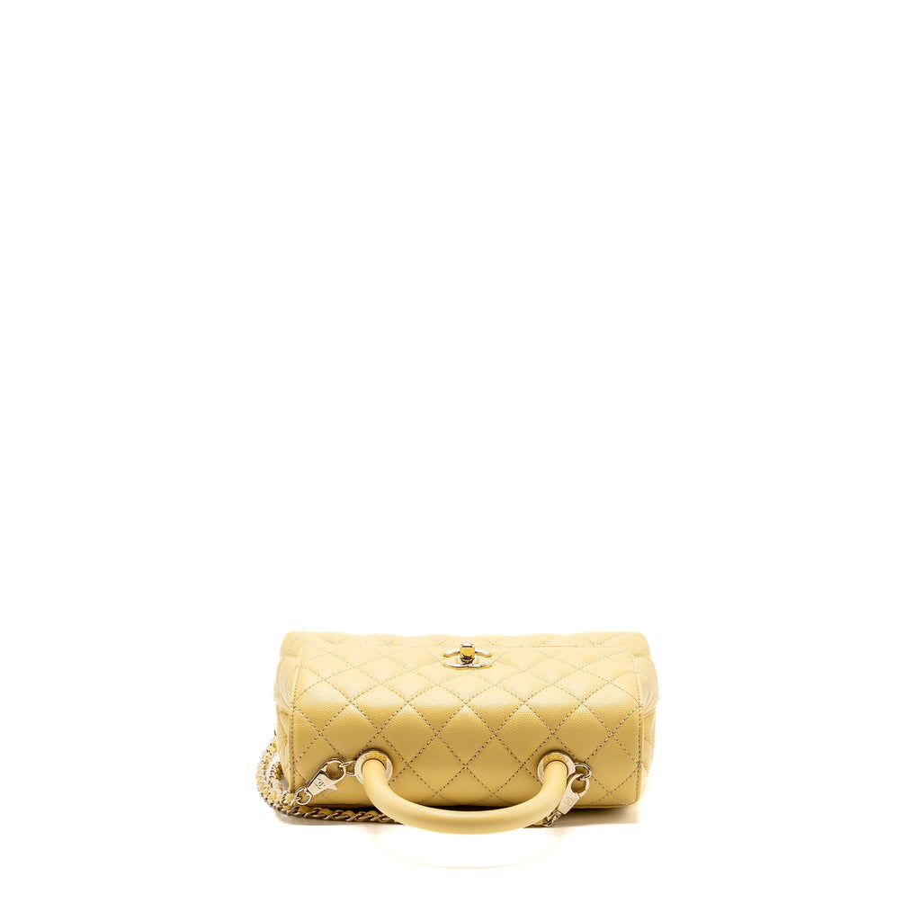 Chanel small coco handle caviar 22P light yellow L (microchip)