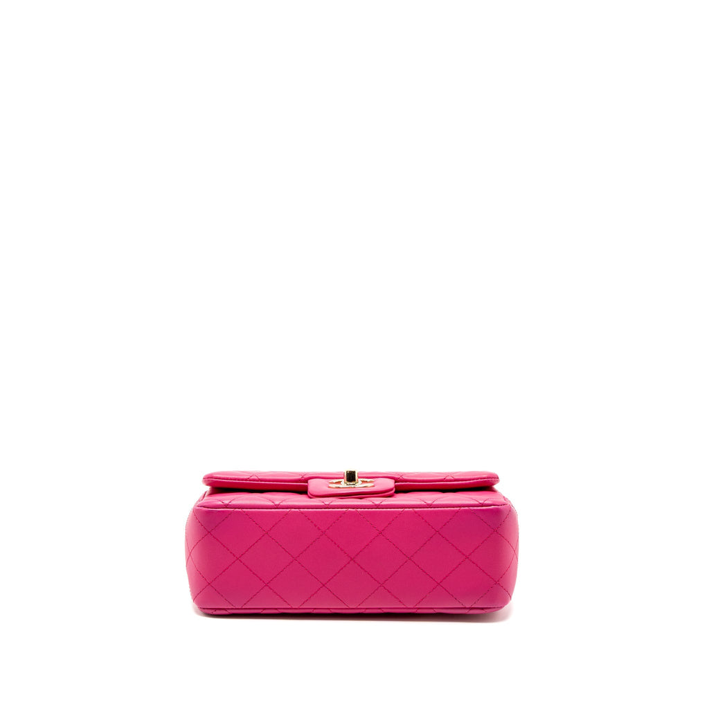 Chanel Mini Rectangular Flap Bag Lambskin Pink L
