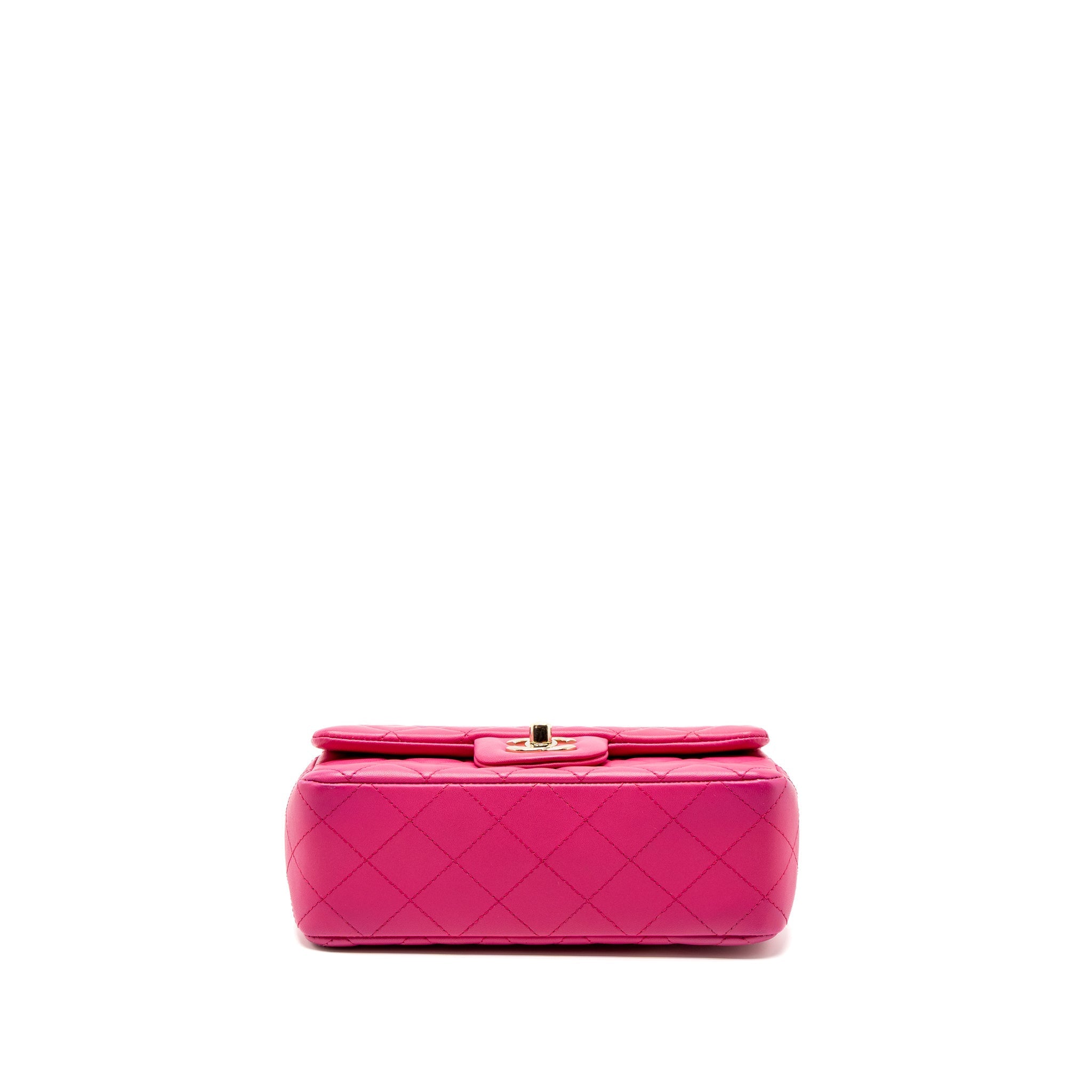 Chanel Mini Rectangular Flap Bag Lambskin Pink L