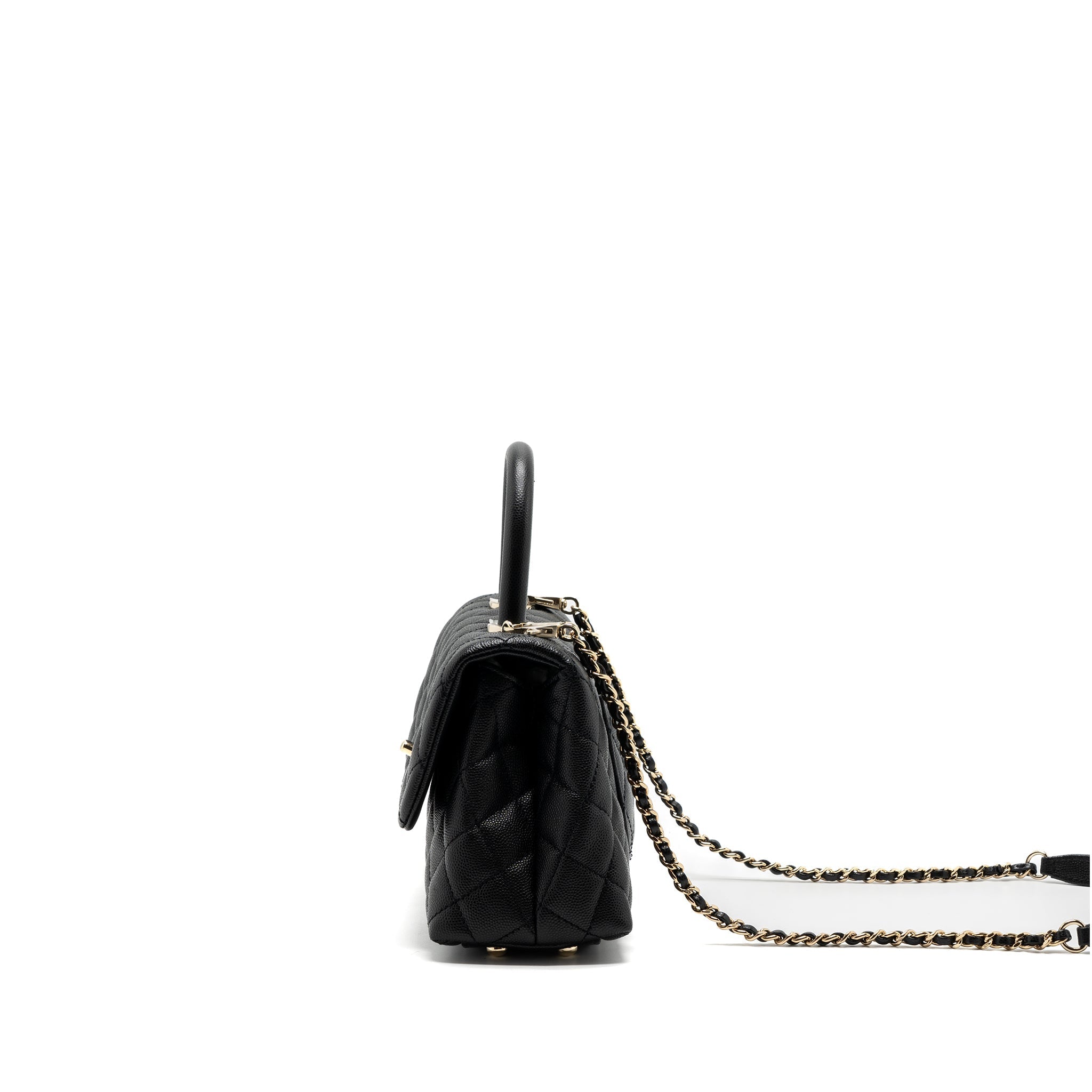 Chanel Small Coco Handle Caviar Black L