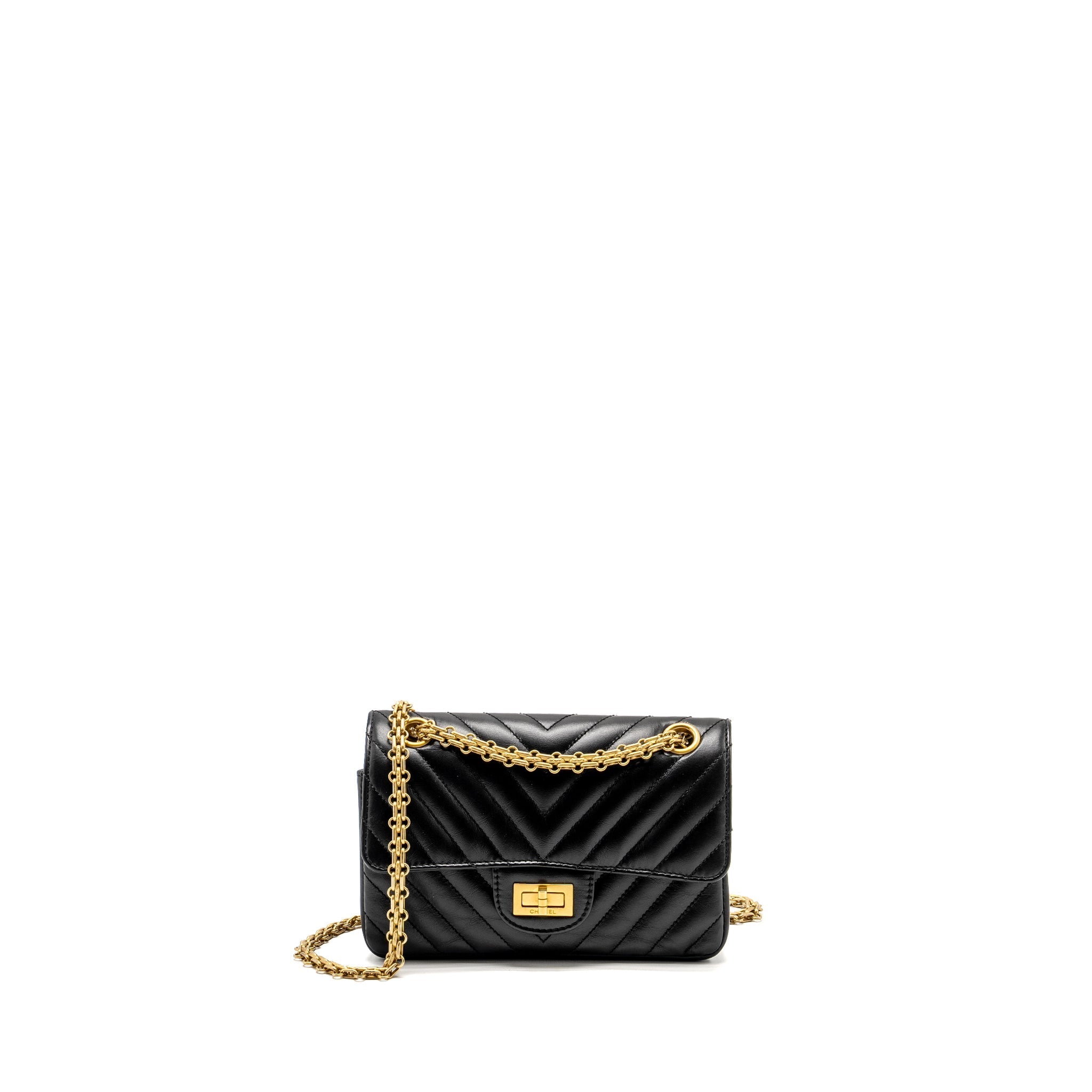 Chanel Mini 2.55 Reissue Chevron Calfskin BLACK  (Microchip)