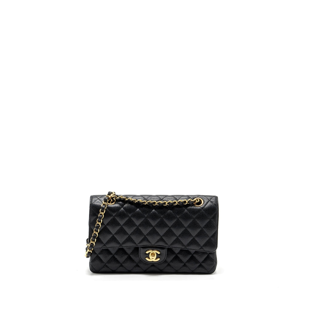 Chanel medium classic double flap bag caviar