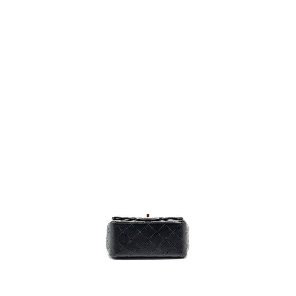 Chanel mini square flap bag lambskin black L (microchip)