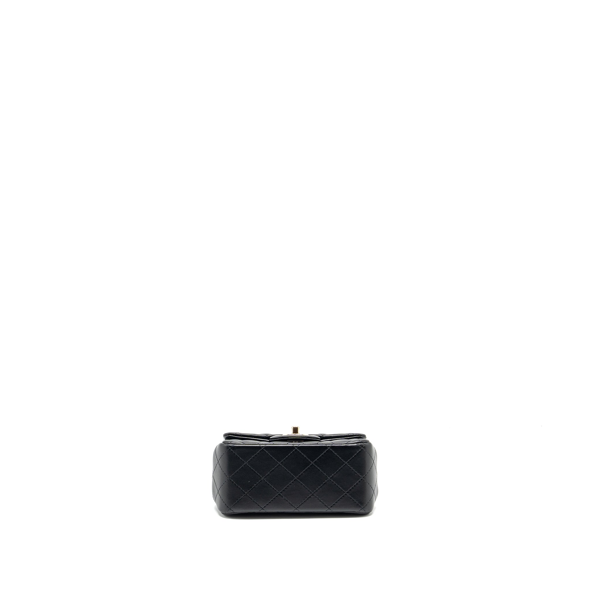 Chanel mini square flap bag lambskin black L (microchip)