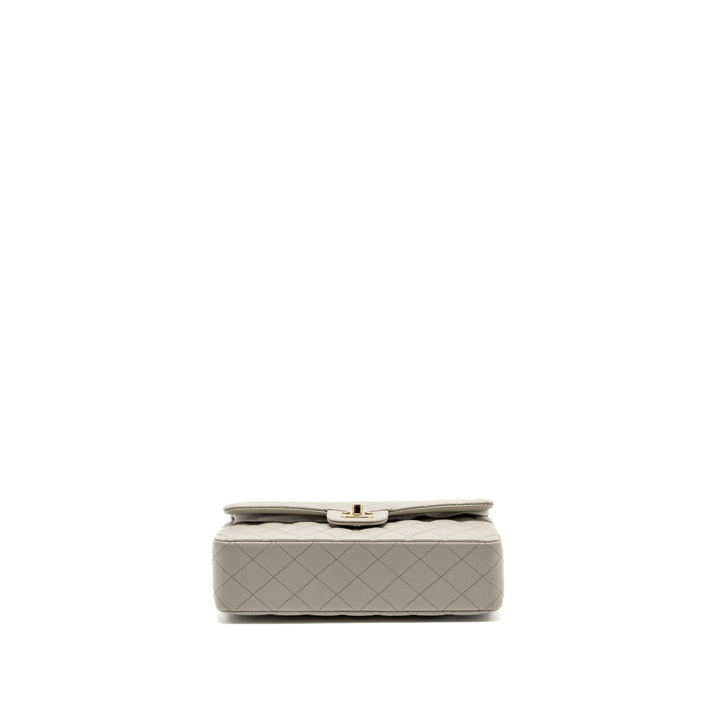 Chanel Medium Classic double flap bag lambskin light grey L (Microchip)