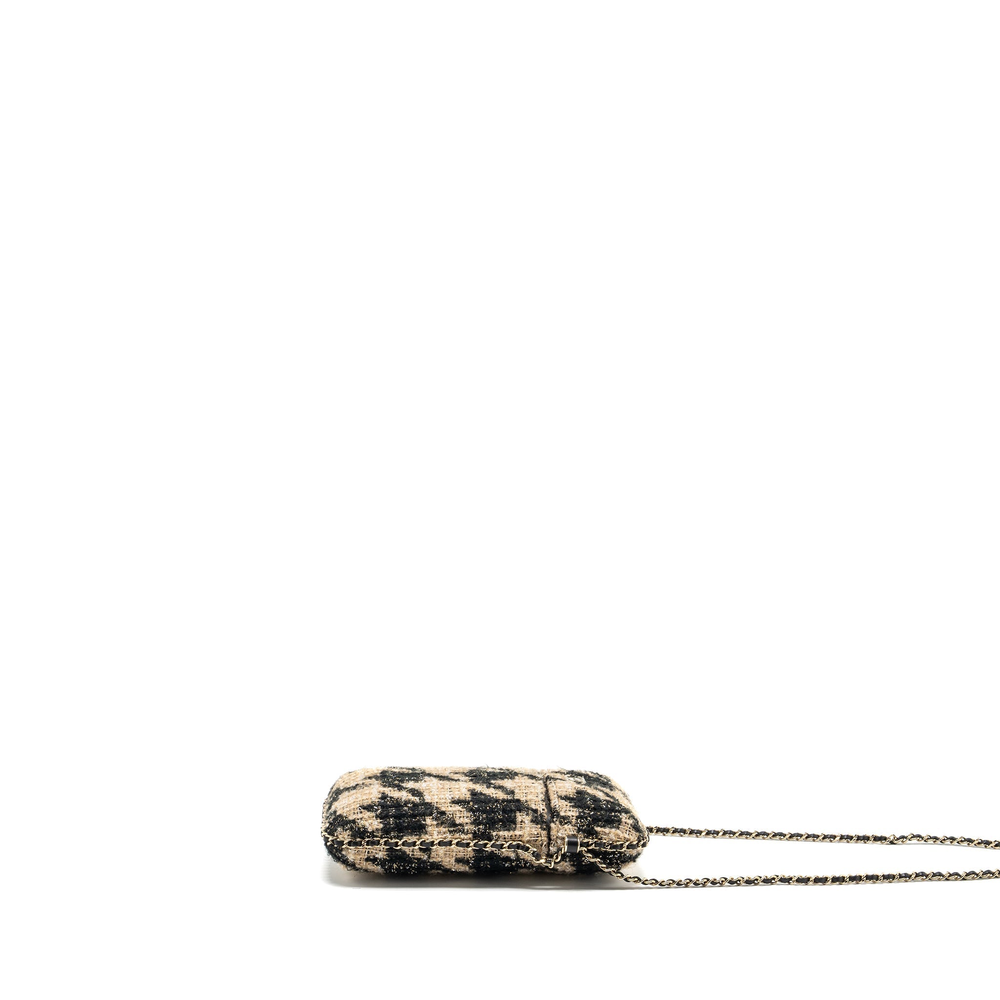 Chanel Vertical Phone Case Tweed beige / black L
