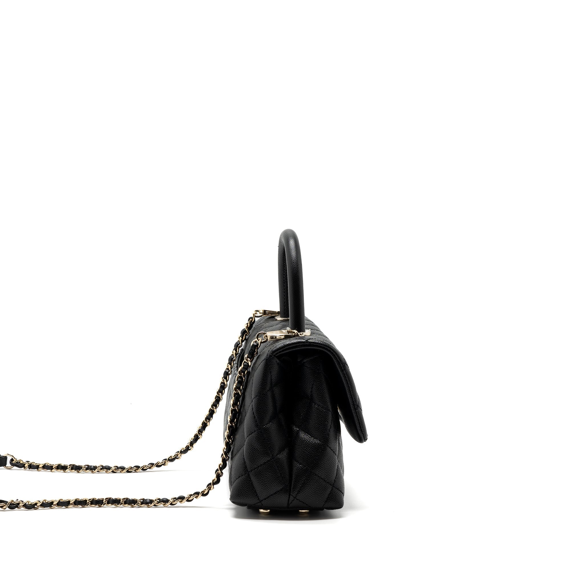 Chanel Small Coco Handle Caviar Black L