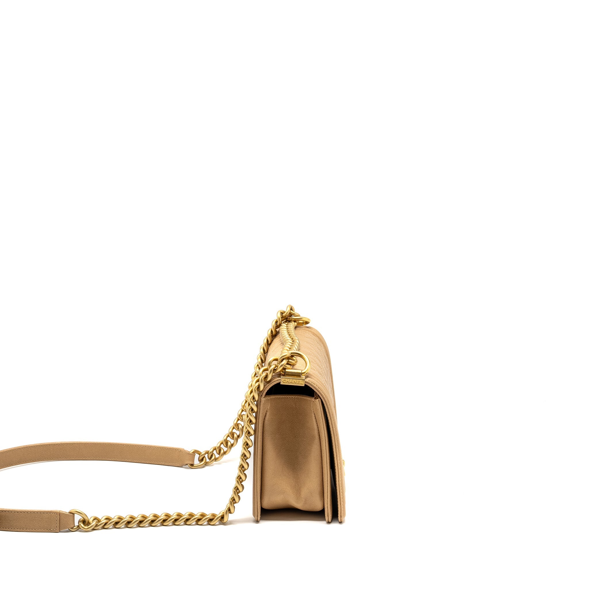 Chanel Medium Boy Bag Caviar Beige