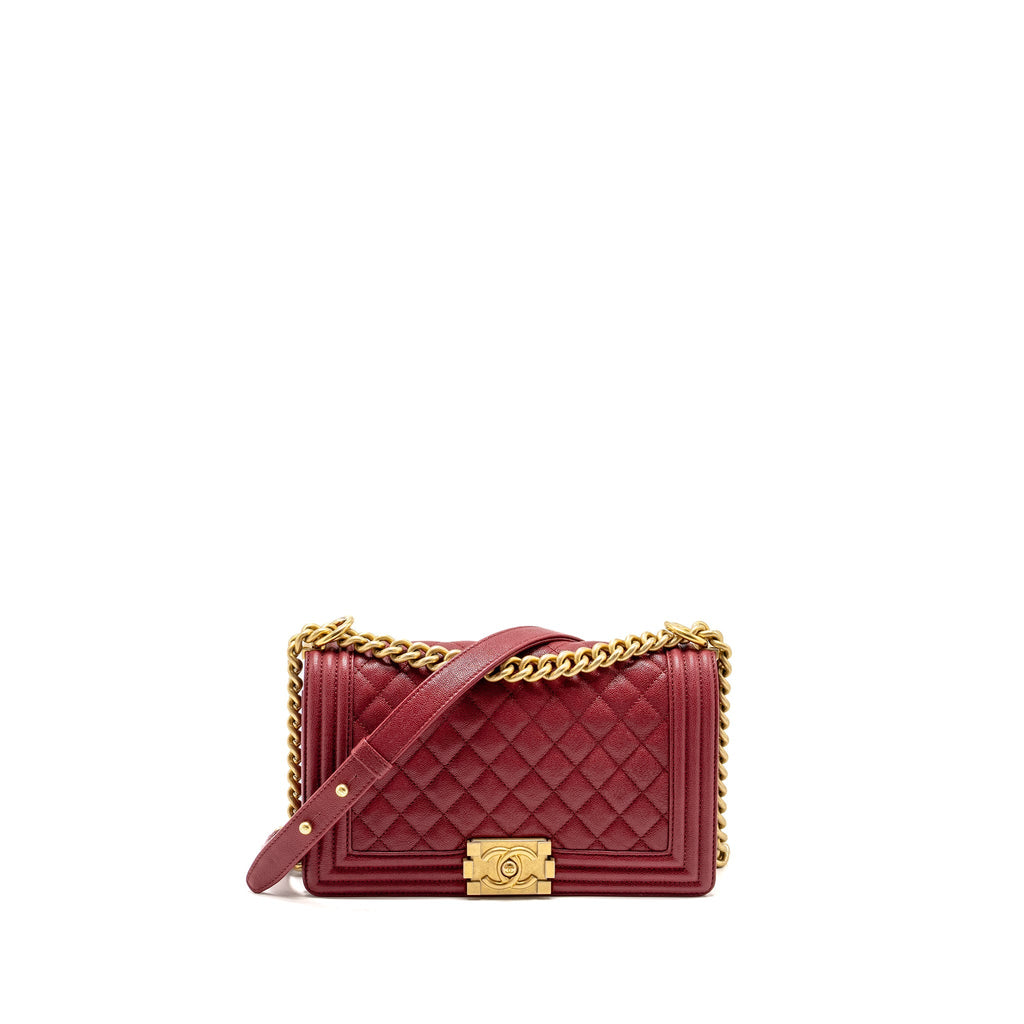 Chanel Medium Boy Bag Caviar Red