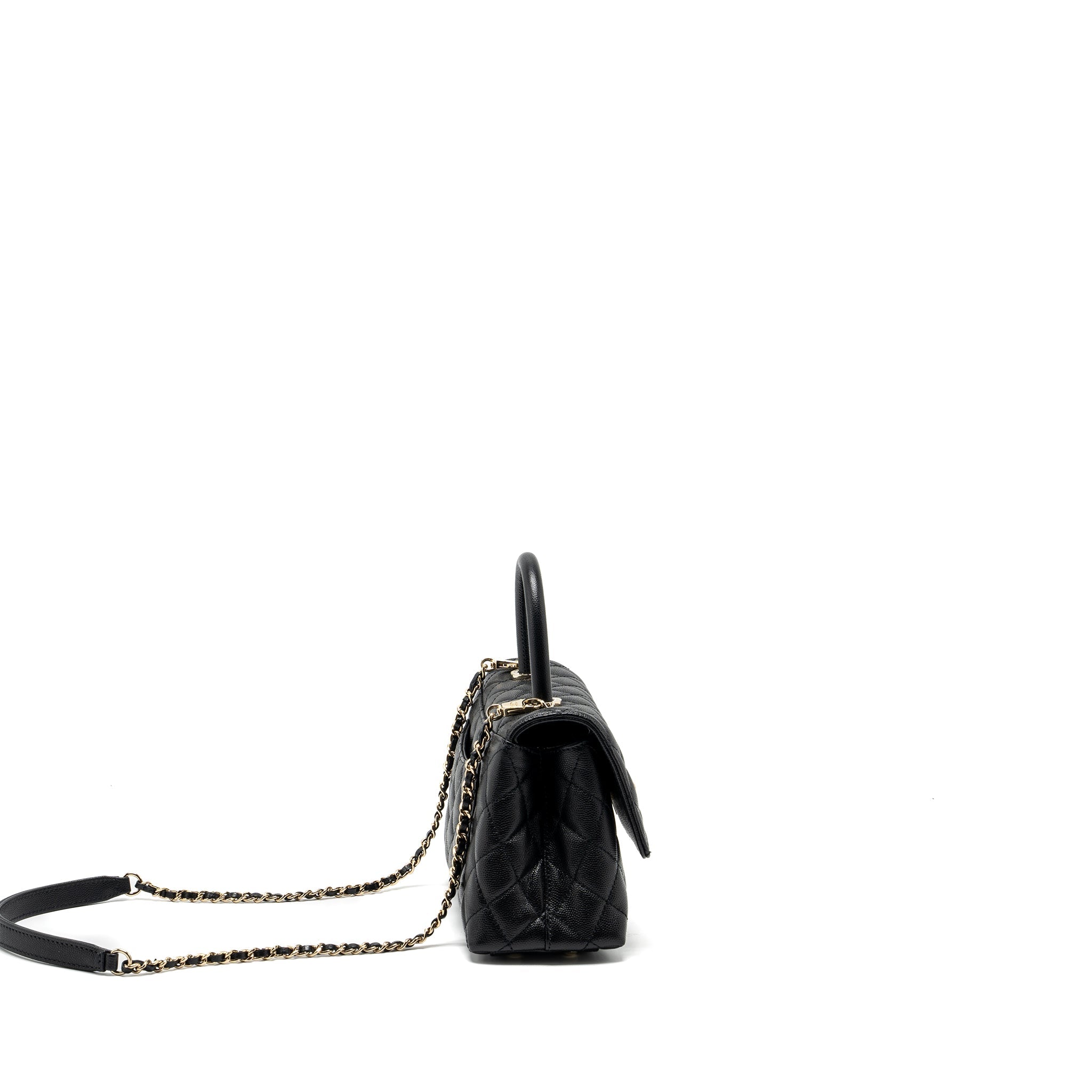 Chanel Small Coco Handle Caviar Black L (Microchip)